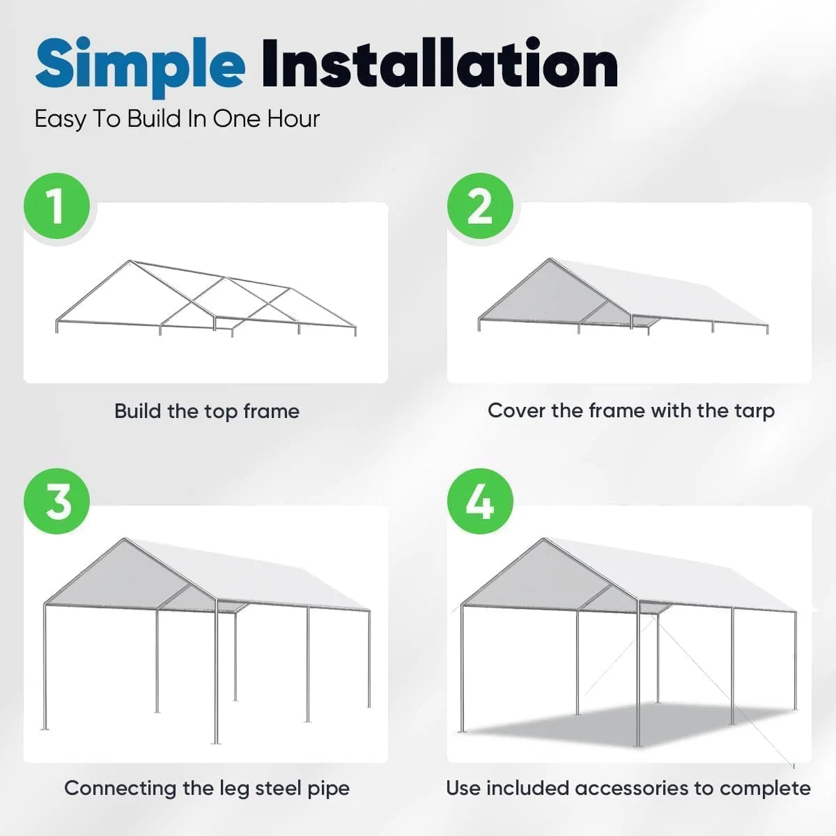 10' x 15' Heavy Duty Car Canopy