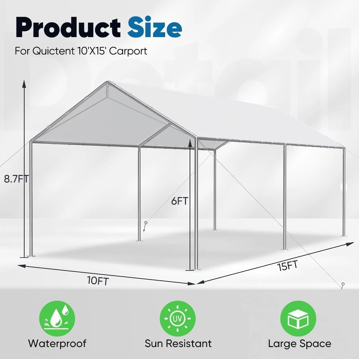 10' x 15' Heavy Duty Car Canopy