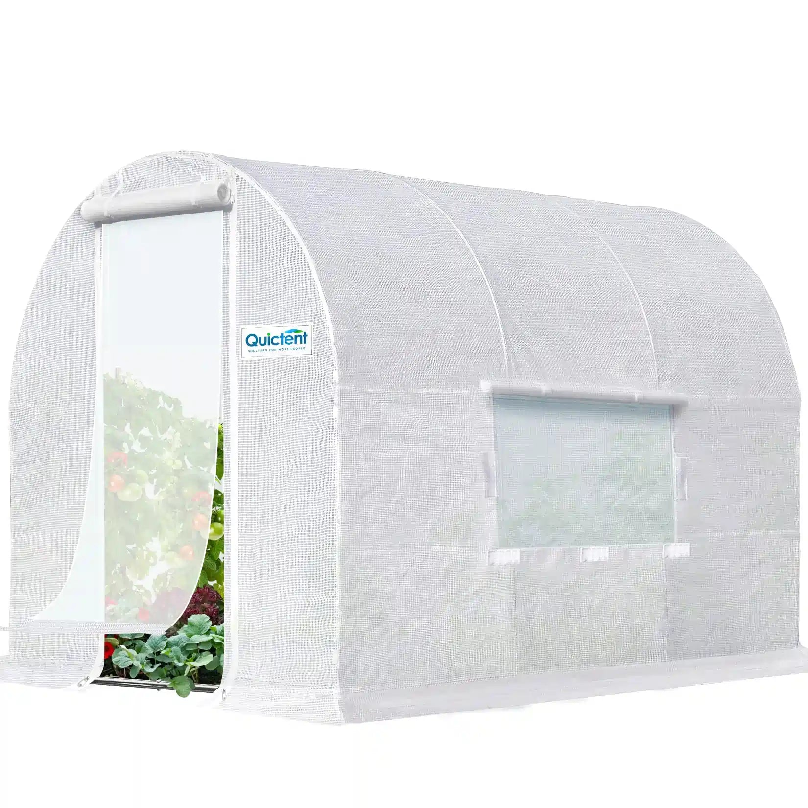 Quictent Premium Greenhouse for Outdoors, 10x6.6x6.6FT White#color_white