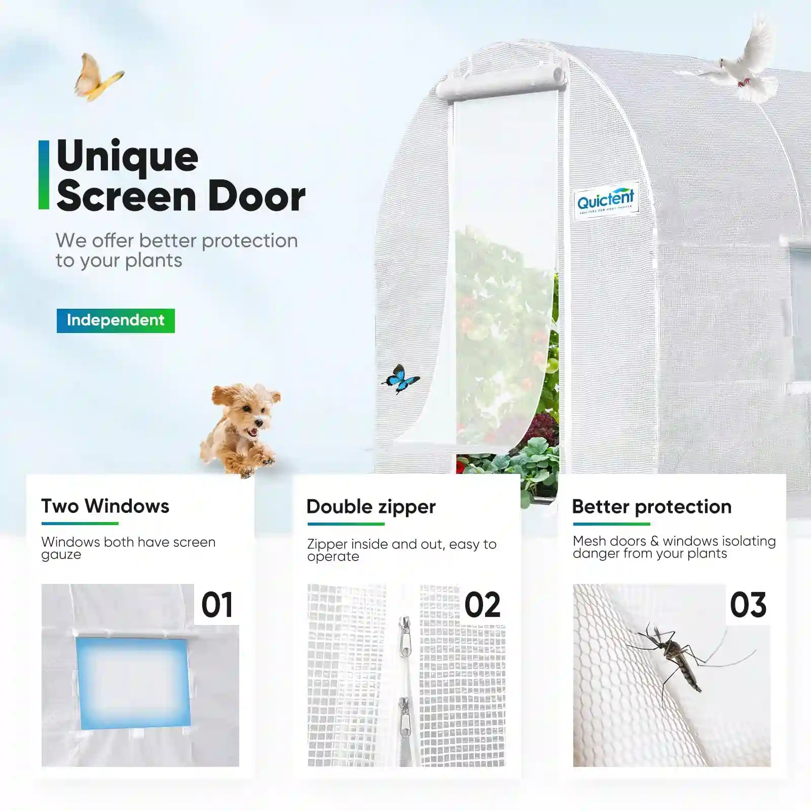 Upgraded Portable Walk-in Heavy Duty Greenhouse#color_white