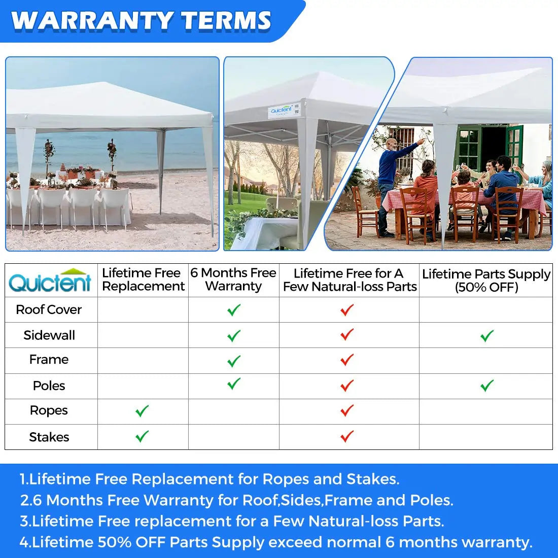 white 10x20 canopy tent warranty#color_white