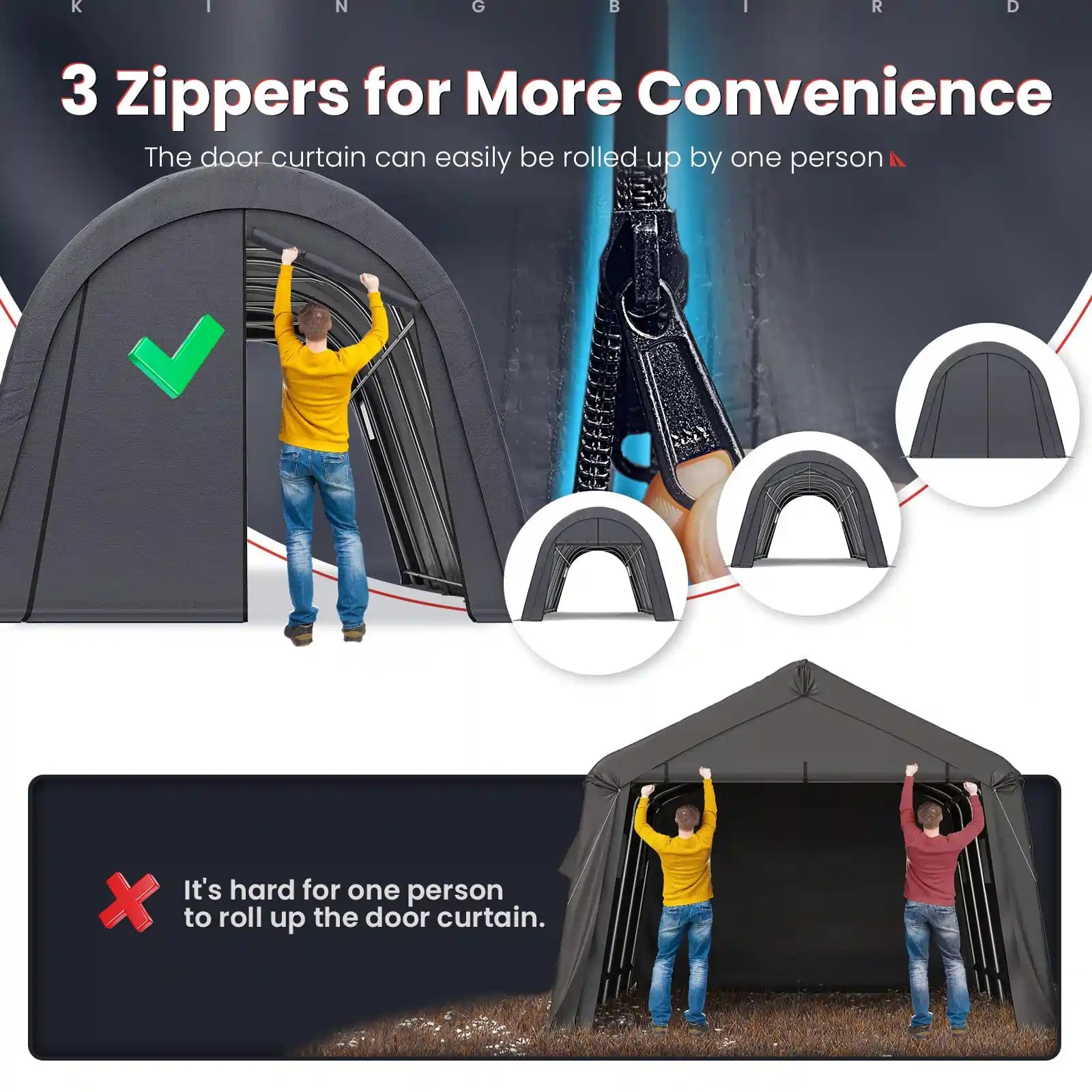 Three-Zipper Door design