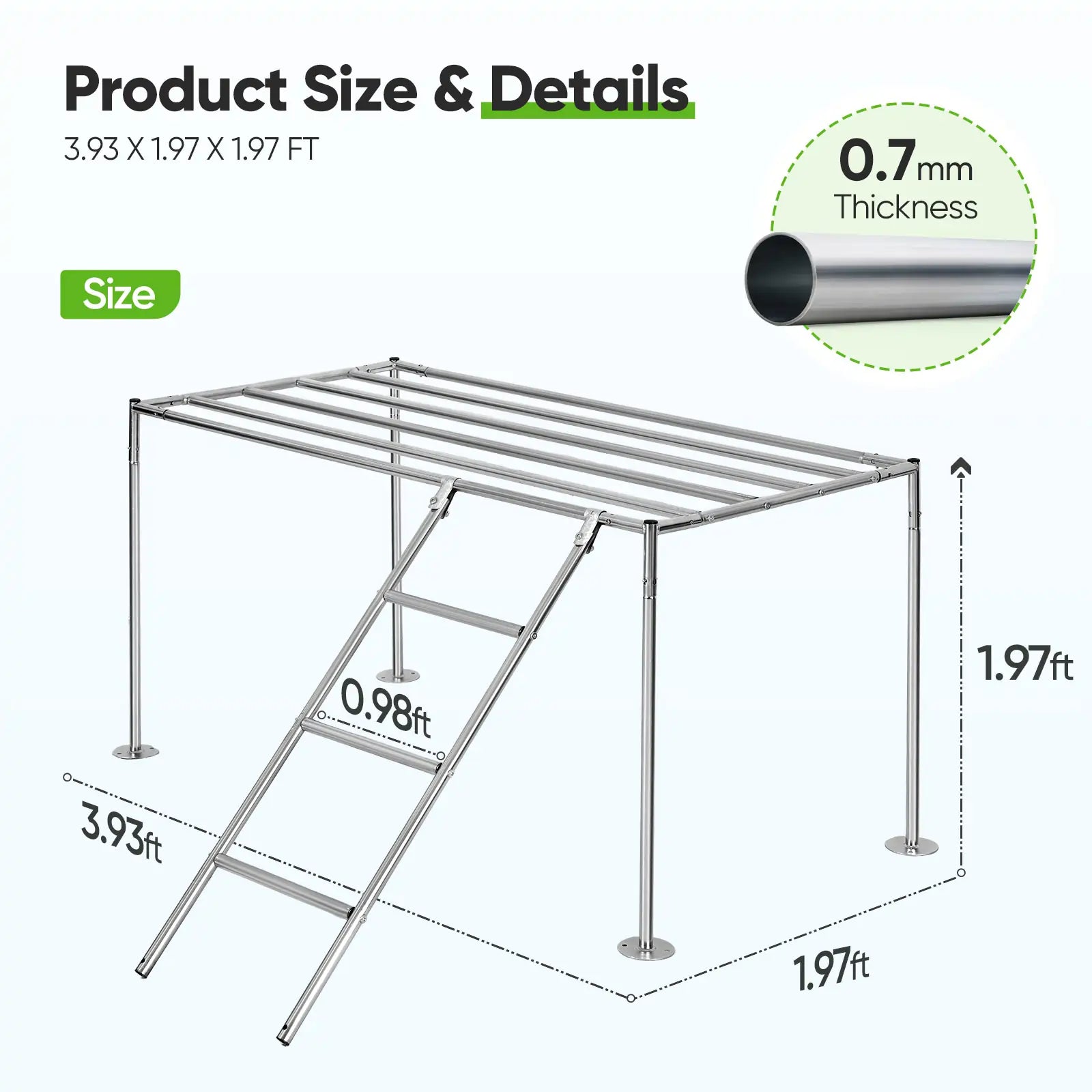 ladder size