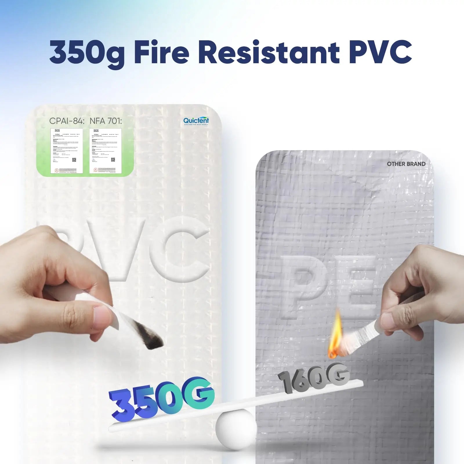 350g/m² PVC Fire-Resistant fabric#size_20' x 40'