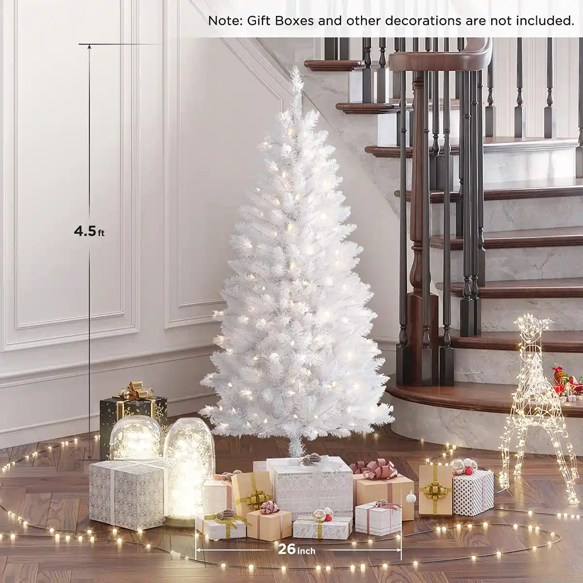 HOMAKER 4.5ft White Christmas Tree Size#size_4.5FT