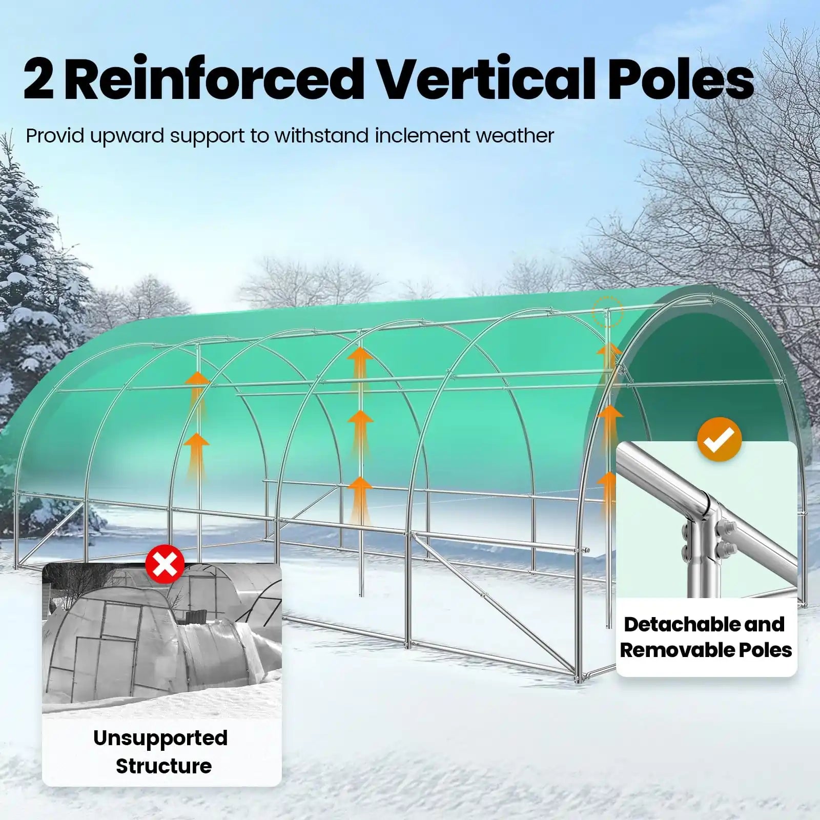 Detachable and removable poles#color_25ft-White