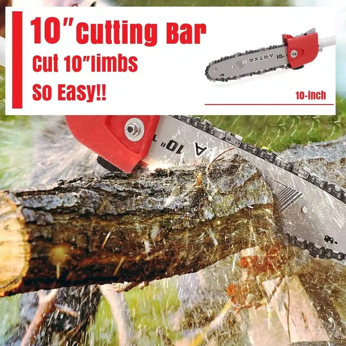 10-Inch cutting blade cuts logs about 10 inches easily#style_fixed saw head