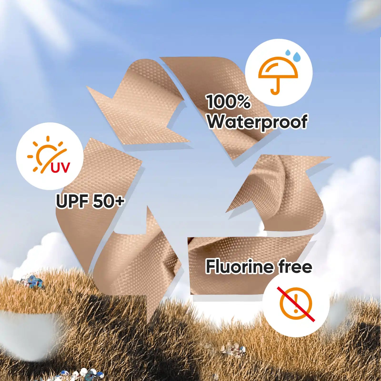 impressive 99% UV blockage, a UPF 50+ standard for ultimate sun safety#color_beige