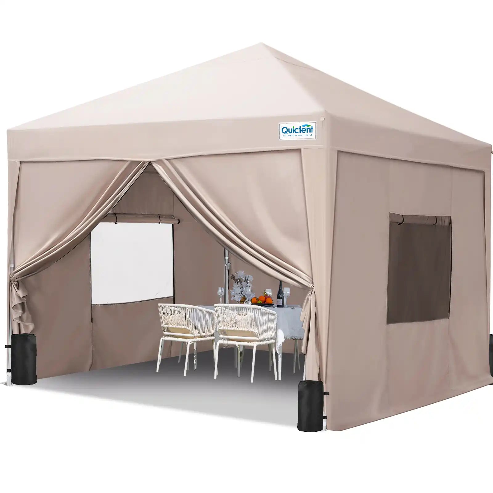 Quictent Pop Up Canopy Tent Beige#color_beige