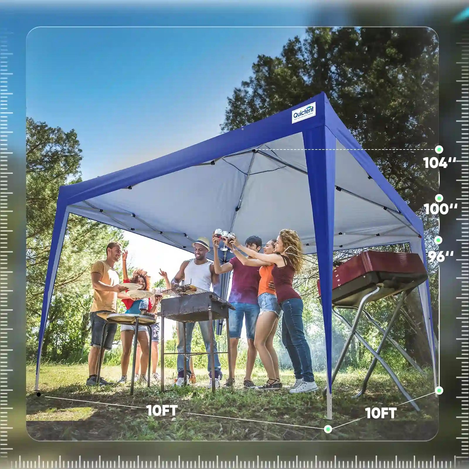 Instant Setup 10x10 Pop Up Canopy Size#color_blue