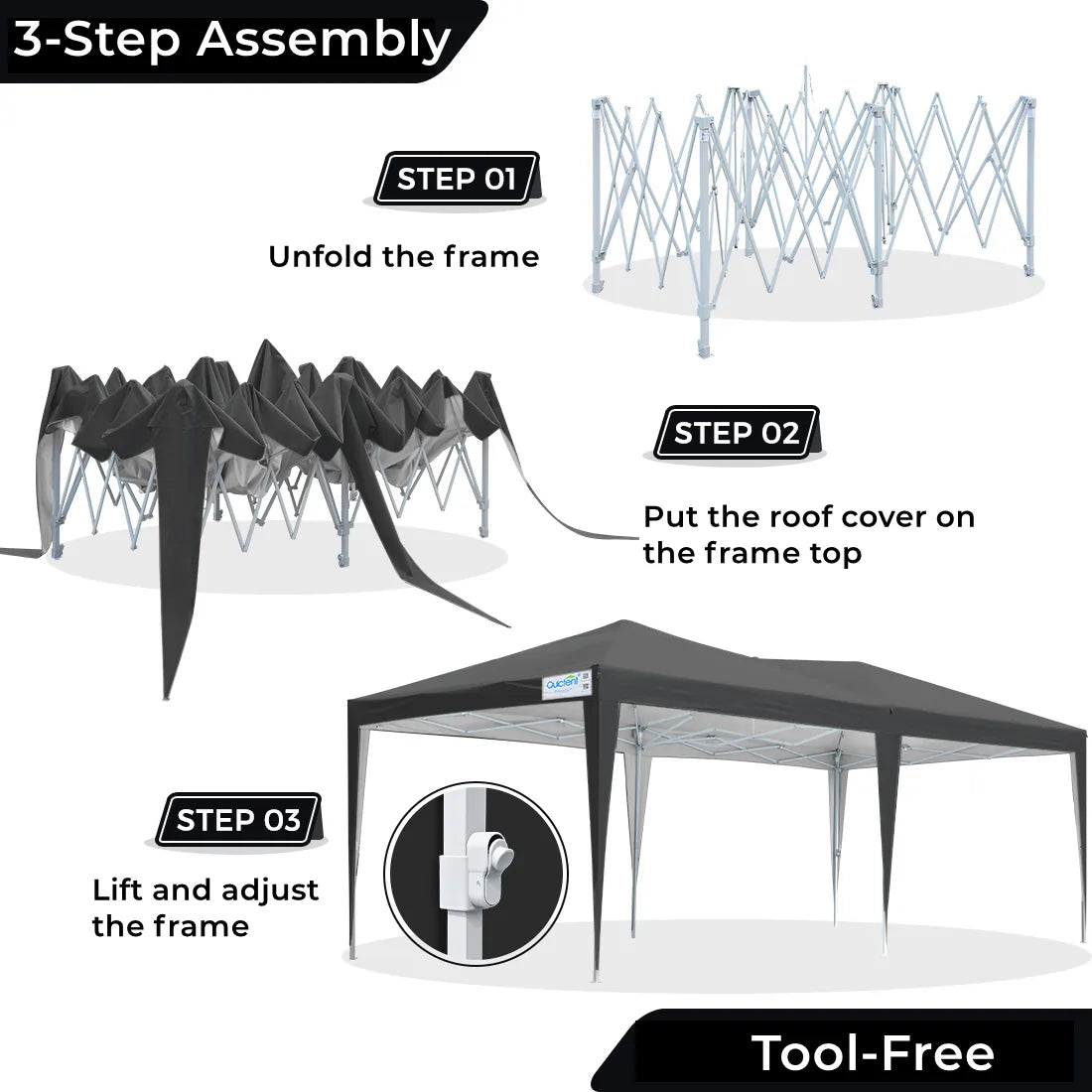 Black 10x20 no side tent set up guide#color_black