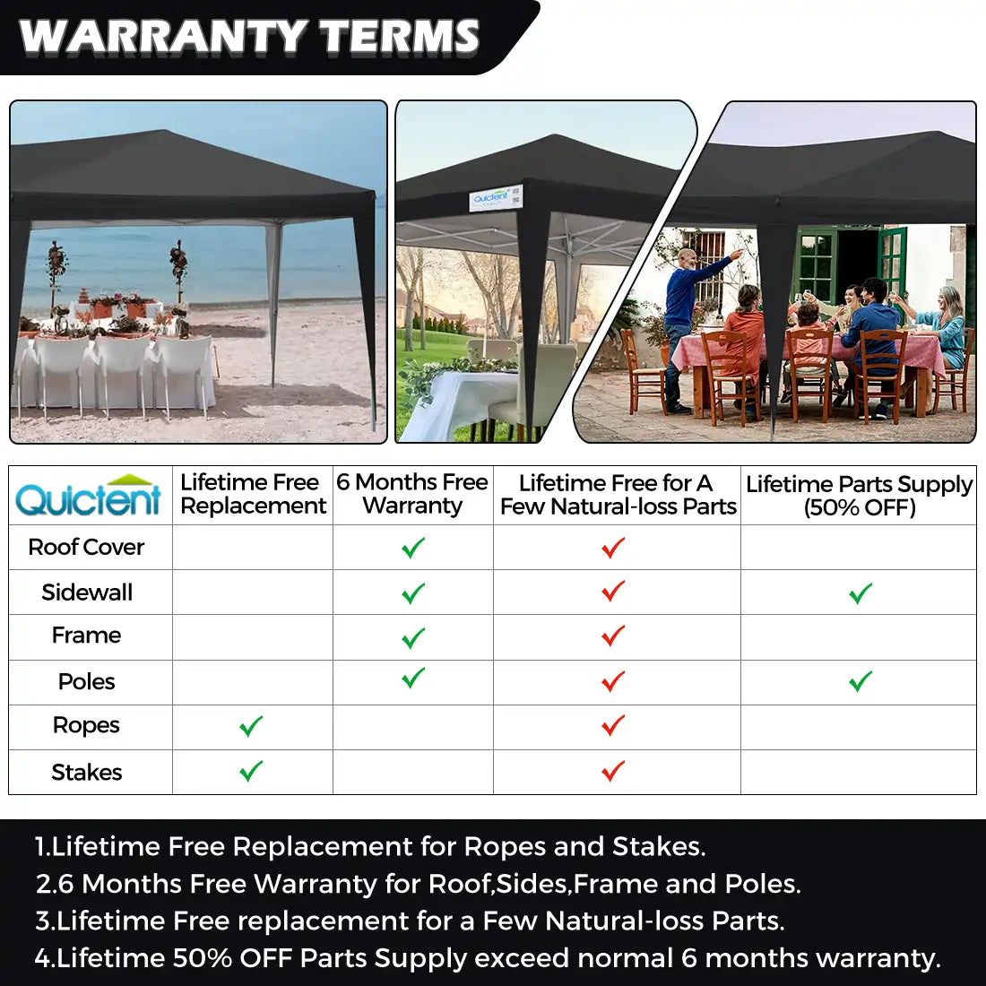 Black canopy tent warranty terms#color_black