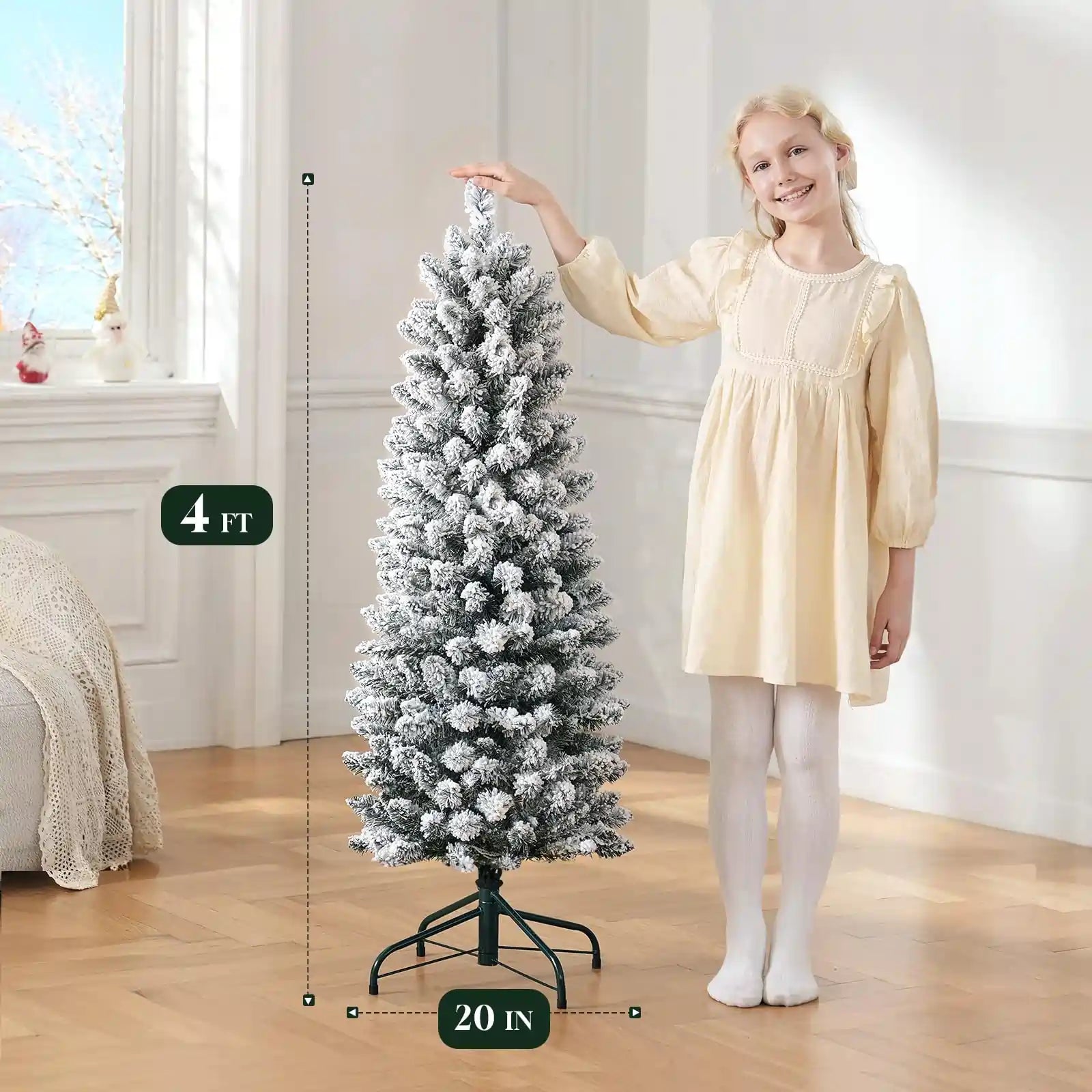 4ft Snow Flocked Christmas Tree Size#size_4FT