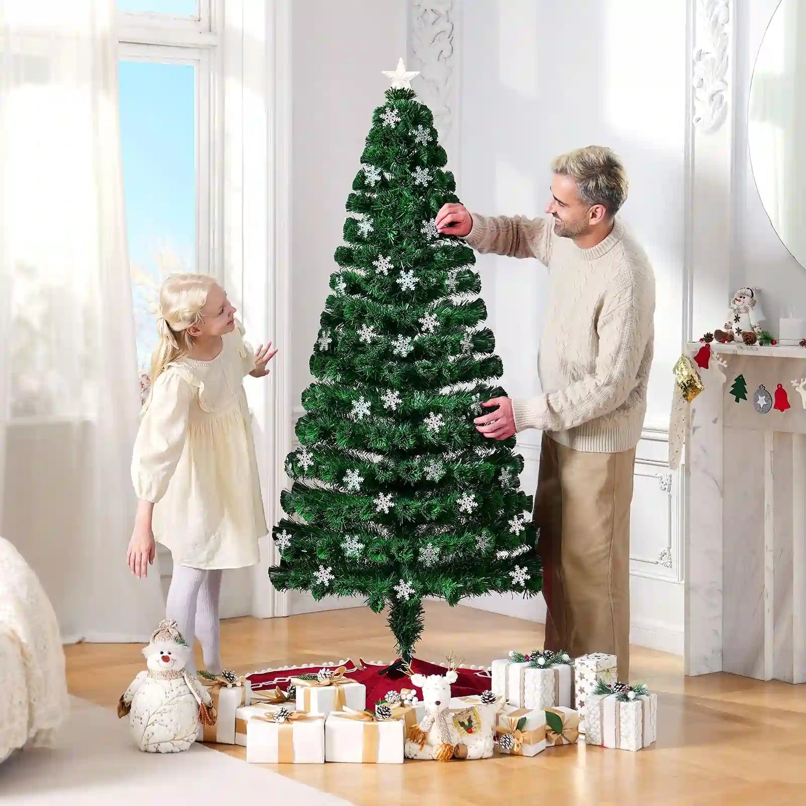 Prelit Artificial Christmas Tree#size_6.5FT