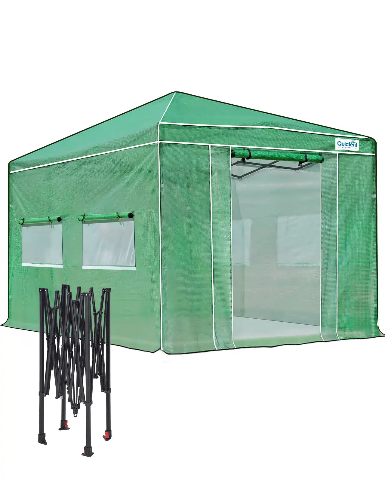 12'x8' Portable Pop-up Walk-in Greenhouse Green