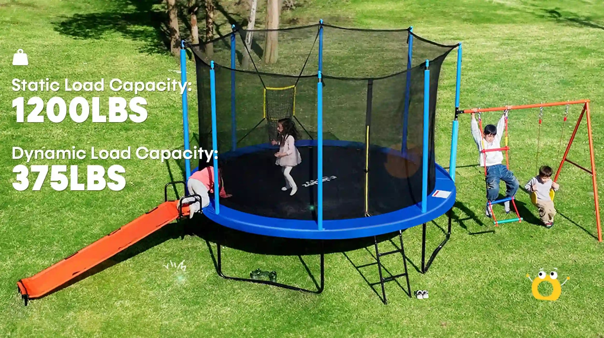 1200LBS Ultimate 5-in-1 Backyard 12FT Trampoline Adventure Park