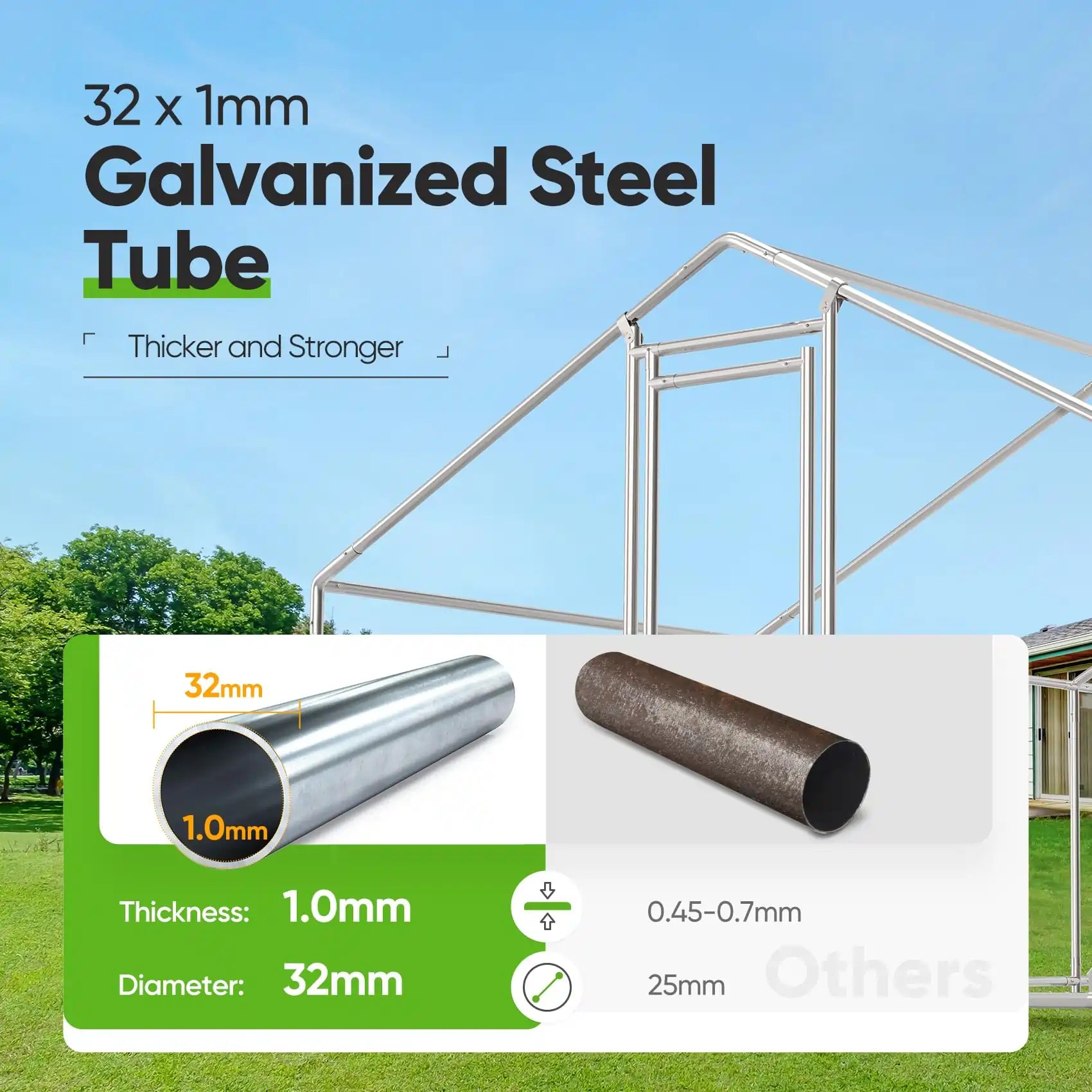 1.26" galvanized poles and triangular bracing for stability#size_19.7x9.8x6.6FT