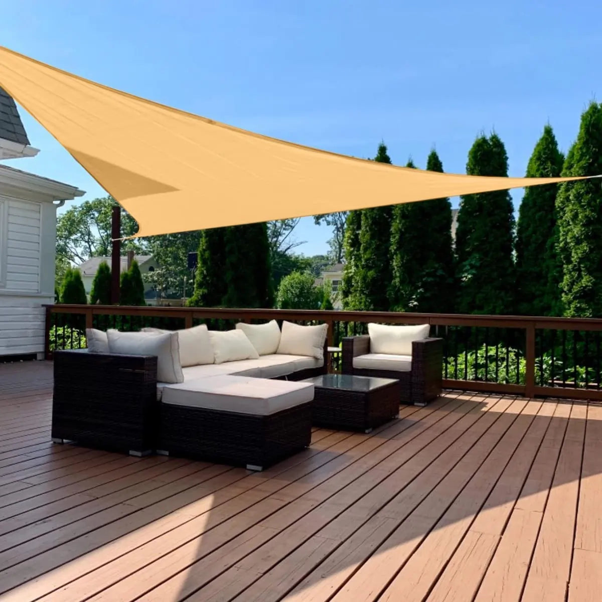 Quictent Triangle Fire-Retardant Shade Sail, Triangle Sail for Outdoor