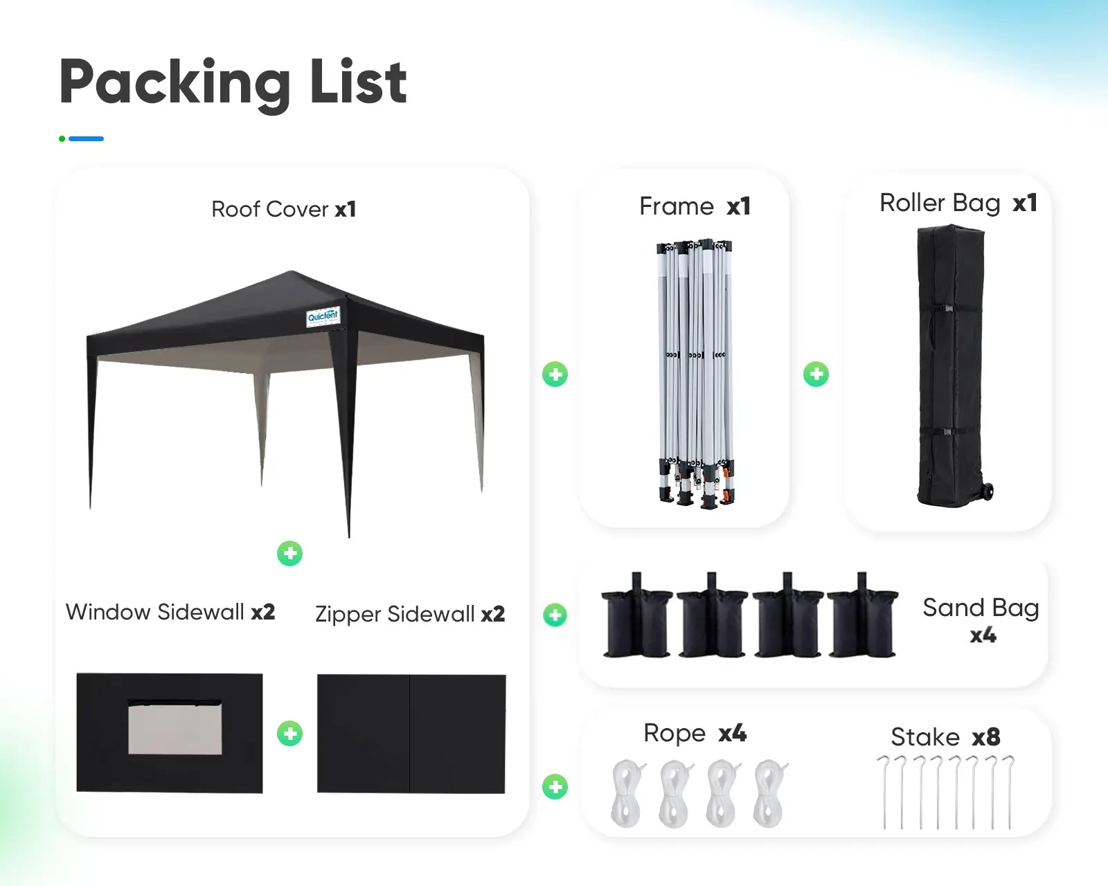 black 8x8 canopy tent removal sides#color_black