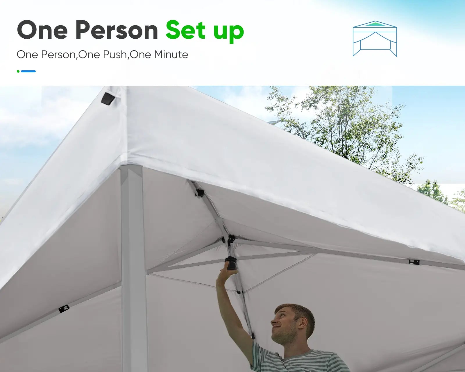 white privacy 8x8 canopy tent with sides#color_white